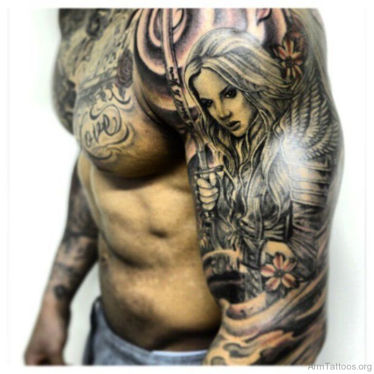 angelic sleeve tattoos